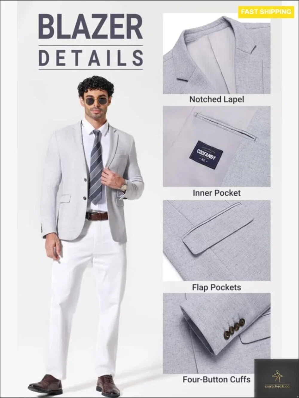 Lightweight Linen Blazer Sport Coat Classic Tailored Fit Business Casual